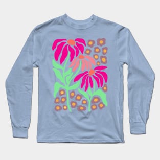 Retro Matisse Flower Design Long Sleeve T-Shirt